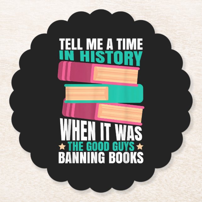 Banned Books Quote  Paper Coaster (Front)
