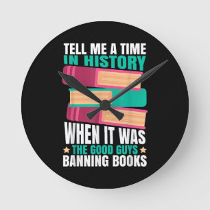 Banned Books Quote Round Clock
