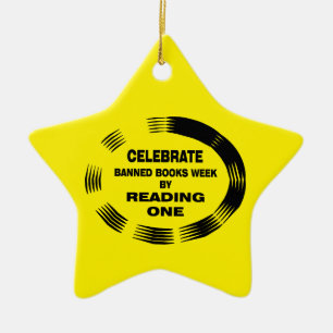 Banned Books Week Oval Ceramic Tree Decoration