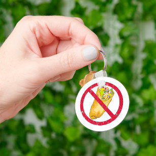Banned Food Sign Key Ring