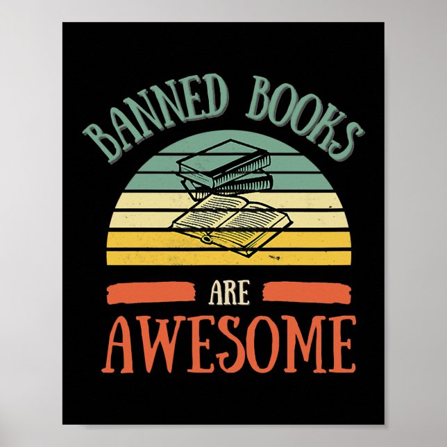 Banned Reader Books Retro Men Women Kids  Poster (Front)
