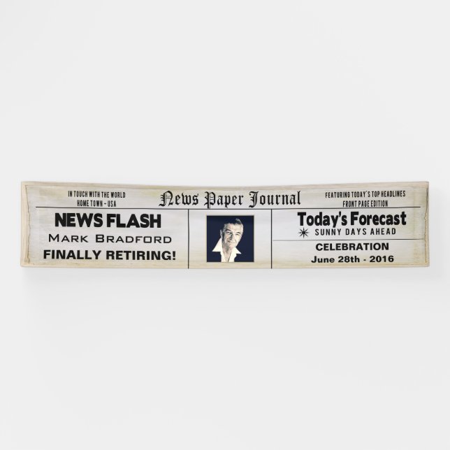 BANNER  12' x 2.5'- NEWS PAPER RETIREMENT - PHOTO (Horizontal)