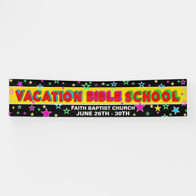 BANNER  12' x 2.5'- VACATION BIBLE SCHOOL (Horizontal)