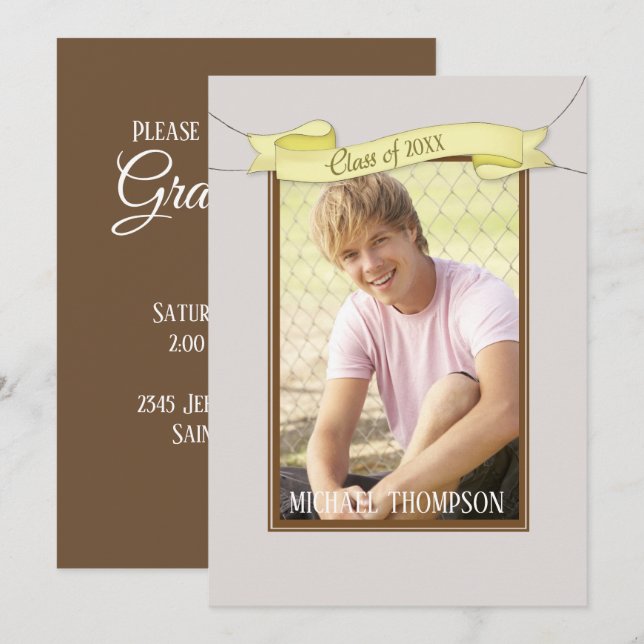 Banner 5" x 7", Graduation Inviation Invitation (Front/Back)