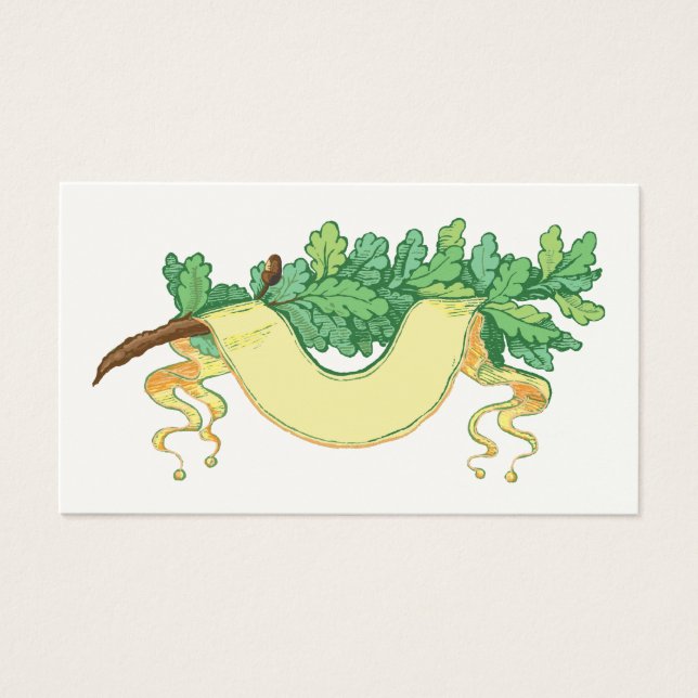 Banner and branch of oak leaves (Front)