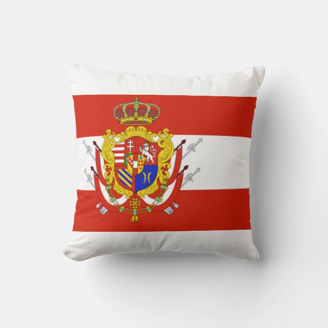 Banner Grand Duchy of Tuscany and Coat of Arms Th Cushion (Front)