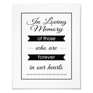 Banner In Loving Memory Wedding Sign Photo Print