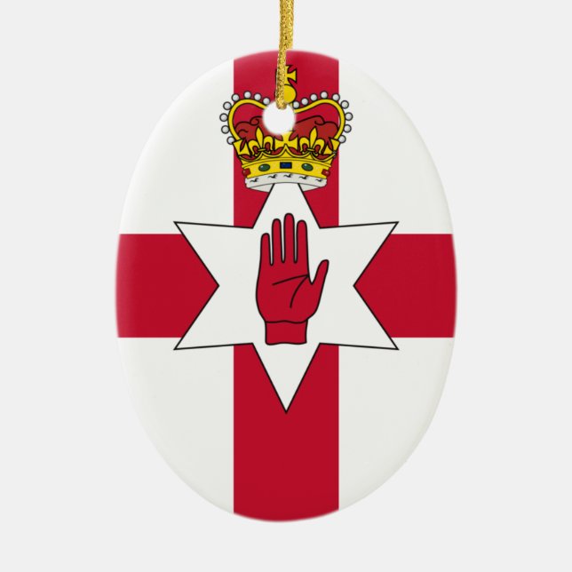 Banner of Northern Ireland Ceramic Tree Decoration (Front)