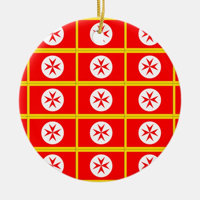 Banner of the Navy Tuscany Medici Ceramic Tree Decoration (Front)