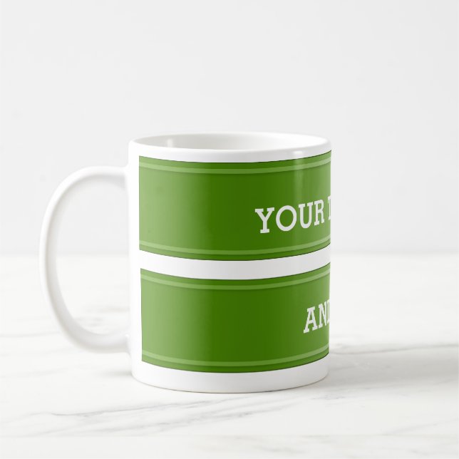 BANNER olive green gradient + your text Coffee Mug (Left)