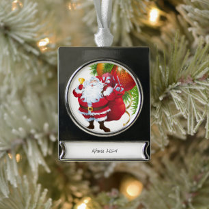 Banner Ornament Vintage Santa Claus