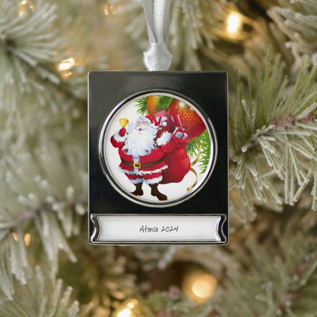 Banner Ornament Vintage Santa Claus (Tree)