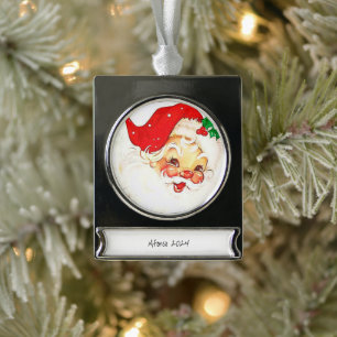 Banner Ornament Vintage Santa Claus