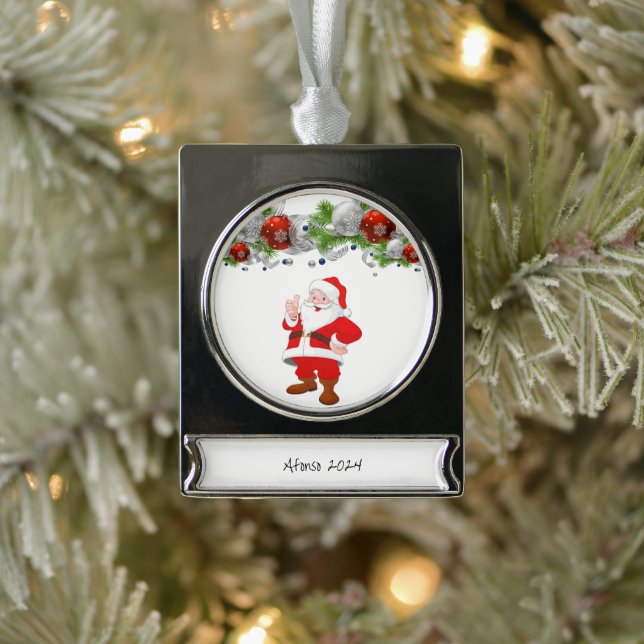 Banner Ornament Vintage Santa Claus (Tree)