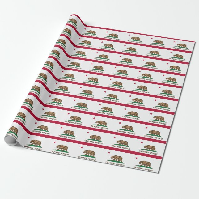 Banner Pattern Of California Wrapping Paper (Unrolled)