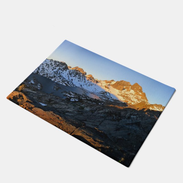 Banner Peak Sunrise Garnet Lake - John Muir Trail Doormat (Angled)