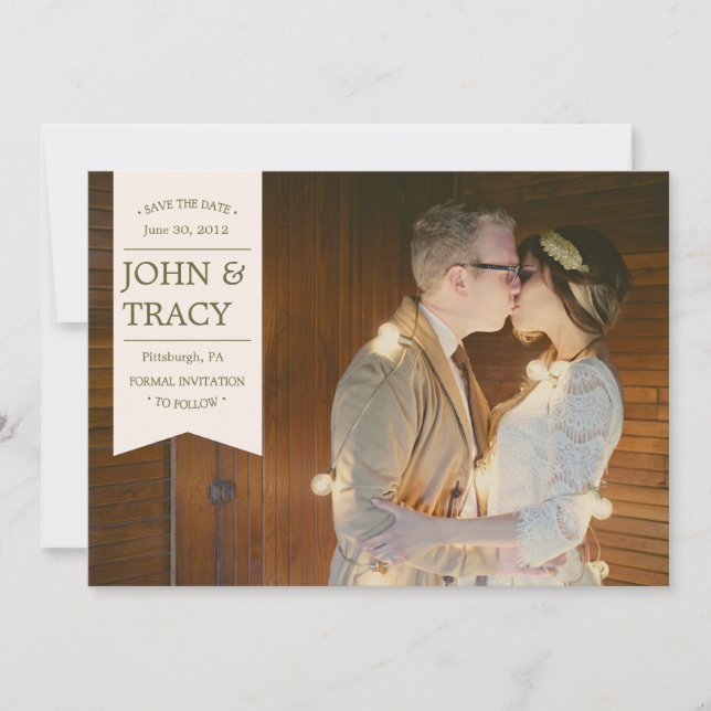 Banner Photo Save the Date Card (Front)