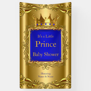Banner Prince Baby Shower Blue Gold 2