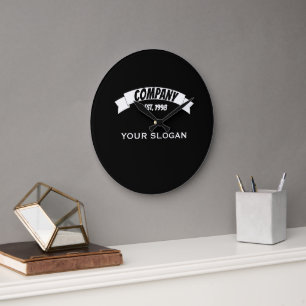 Banner Ribbon, Company Name Large Clock