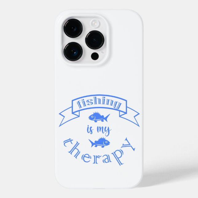 Banner ribbon quote Fishing is my therapy Case-Mate iPhone Case (Back)