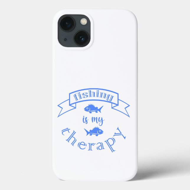 Banner ribbon quote Fishing is my therapy Case-Mate iPhone Case (Back)