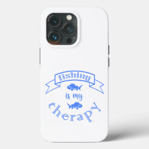 Banner ribbon quote Fishing is my therapy iPhone 13 Pro Case