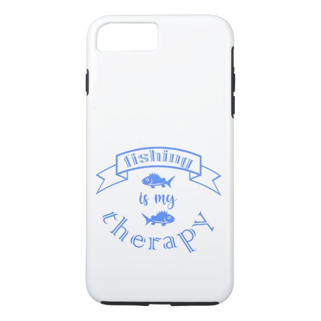 Banner ribbon quote Fishing is my therapy Case-Mate iPhone Case (Back)