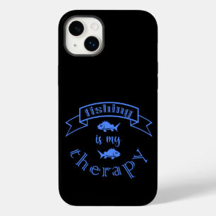 Banner ribbon quote Fishing is my therapy Case-Mate iPhone 14 Plus Case