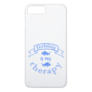 Banner ribbon quote Fishing is my therapy iPhone 8 Plus/7 Plus Case