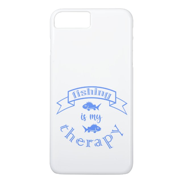 Banner ribbon quote Fishing is my therapy Case-Mate iPhone Case (Back)