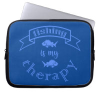 Banner ribbon quote Fishing is my therapy