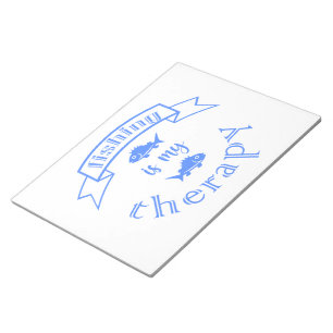 Banner ribbon quote Fishing is my therapy Notepad