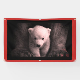 BANNER WITH BEAR CUB