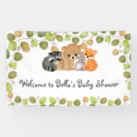 Banner Woodland Animals Forest Friends Baby Shower