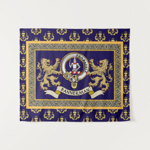 Bannerman Clan Badge Personalised Blue Tapestry