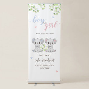 Banners for Koala Gender Reveal Party.