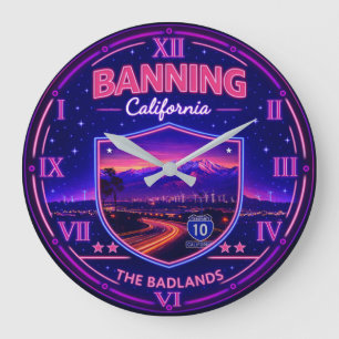 Banning California Neon Mountain Large Clock