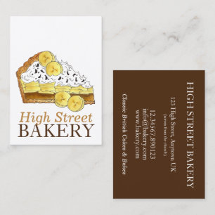 Banoffee Banana Toffee Pie Slice UK British Bakery Business Card