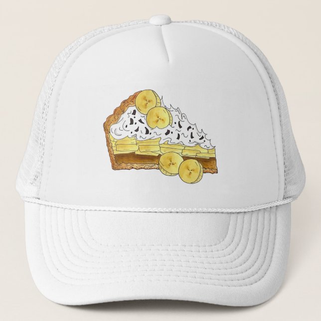Banoffee Banana Toffee Pie Slice UK British Food Trucker Hat (Front)