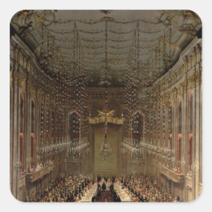 Banquet in the Redoutensaal, Vienna, 1760 Square Sticker