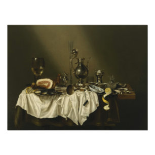 Banquet Piece with Ham Willem Claesz Heda Glossy Poster