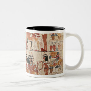 Banquet scene, from Thebes, c.1400 BC Two-Tone Coffee Mug