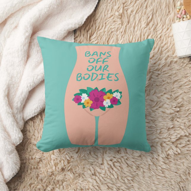 Bans Off Our Bodies Aqua Cushion (Blanket)