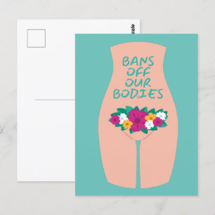 Bans Off Our Bodies Aqua  Postcard