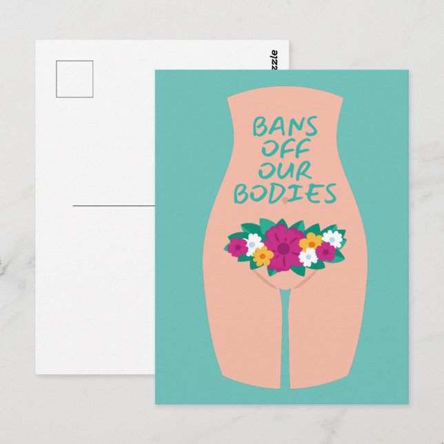 Bans Off Our Bodies Aqua  Postcard (Front/Back)