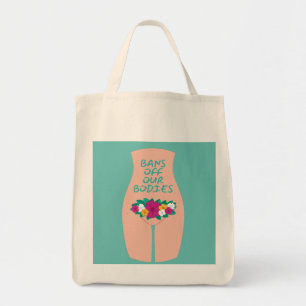 Bans Off Our Bodies Aqua Tote Bag