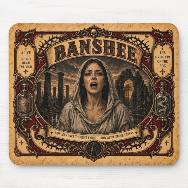 Banshee, Vintage Circus Monster Mouse Mat (Front)