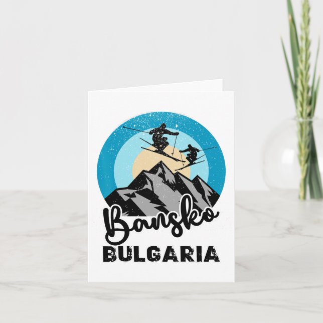 Bansko Bulgaria Ski Snowboarding  Card (Front)