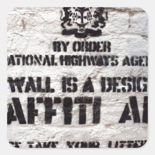 Bansky Designated Graffiti Area Square Sticker