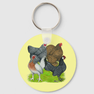 Bantam Hen Quartet Key Ring